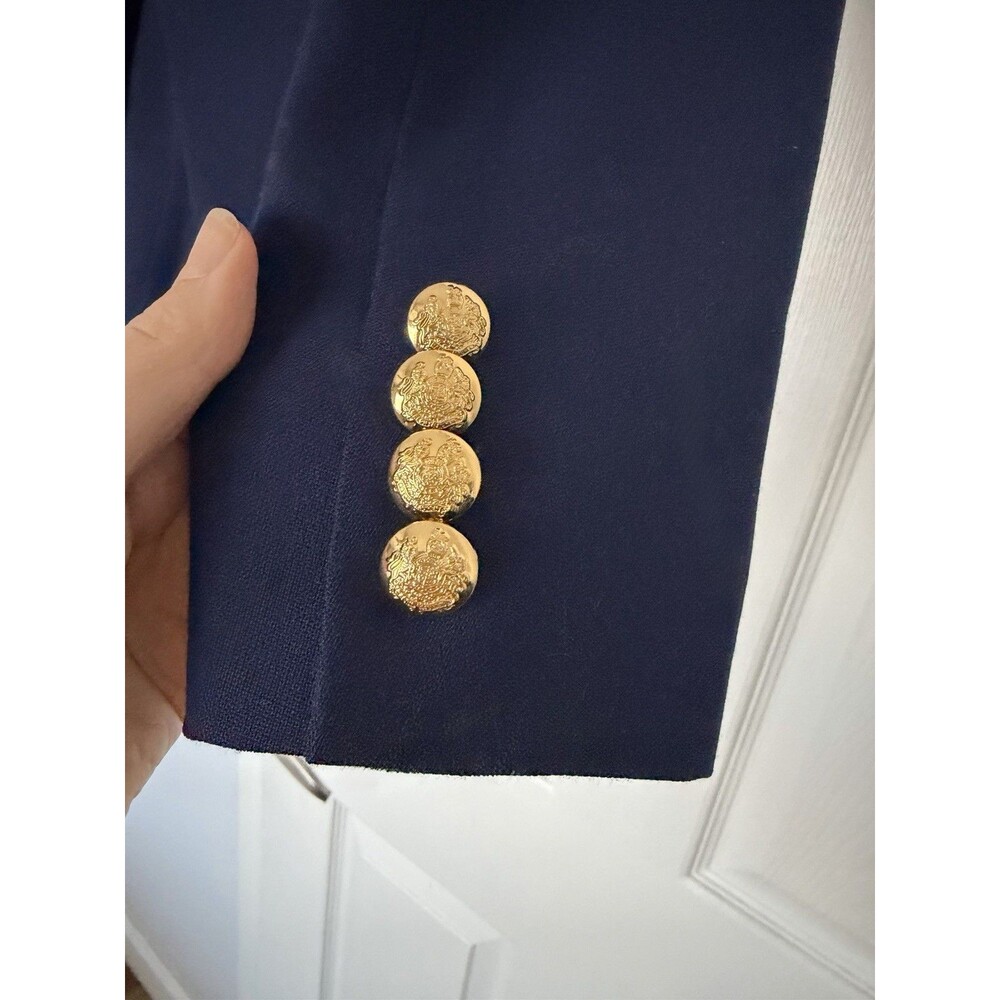 Lauren Ralph Lauren Double Breasted Blazer Navy Wool Gold Buttons 10 - Picture 8 of 8